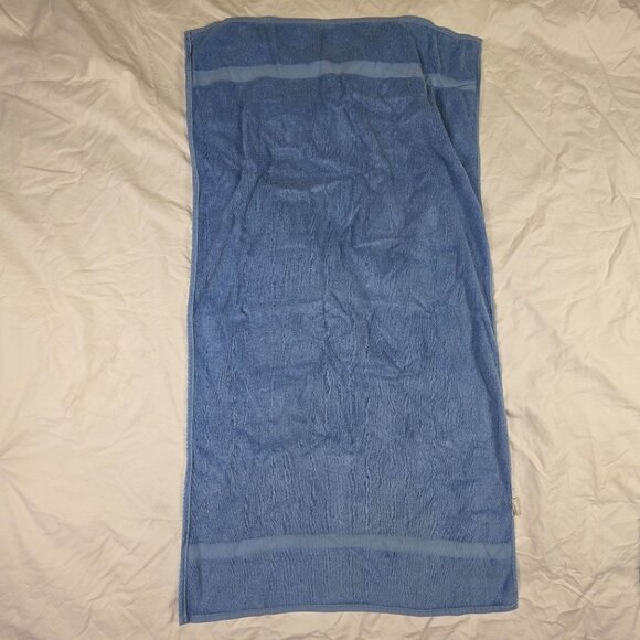 Vintage Cannon Floral Print Cotton Bath Towel Blue Soft Absorbent Made In USA - Picture 2 of 7